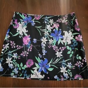 Floral Mini Skort in Black With Many Colours